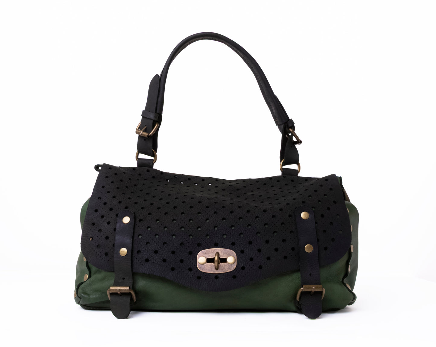 Green & Black Ladies Hand Bag