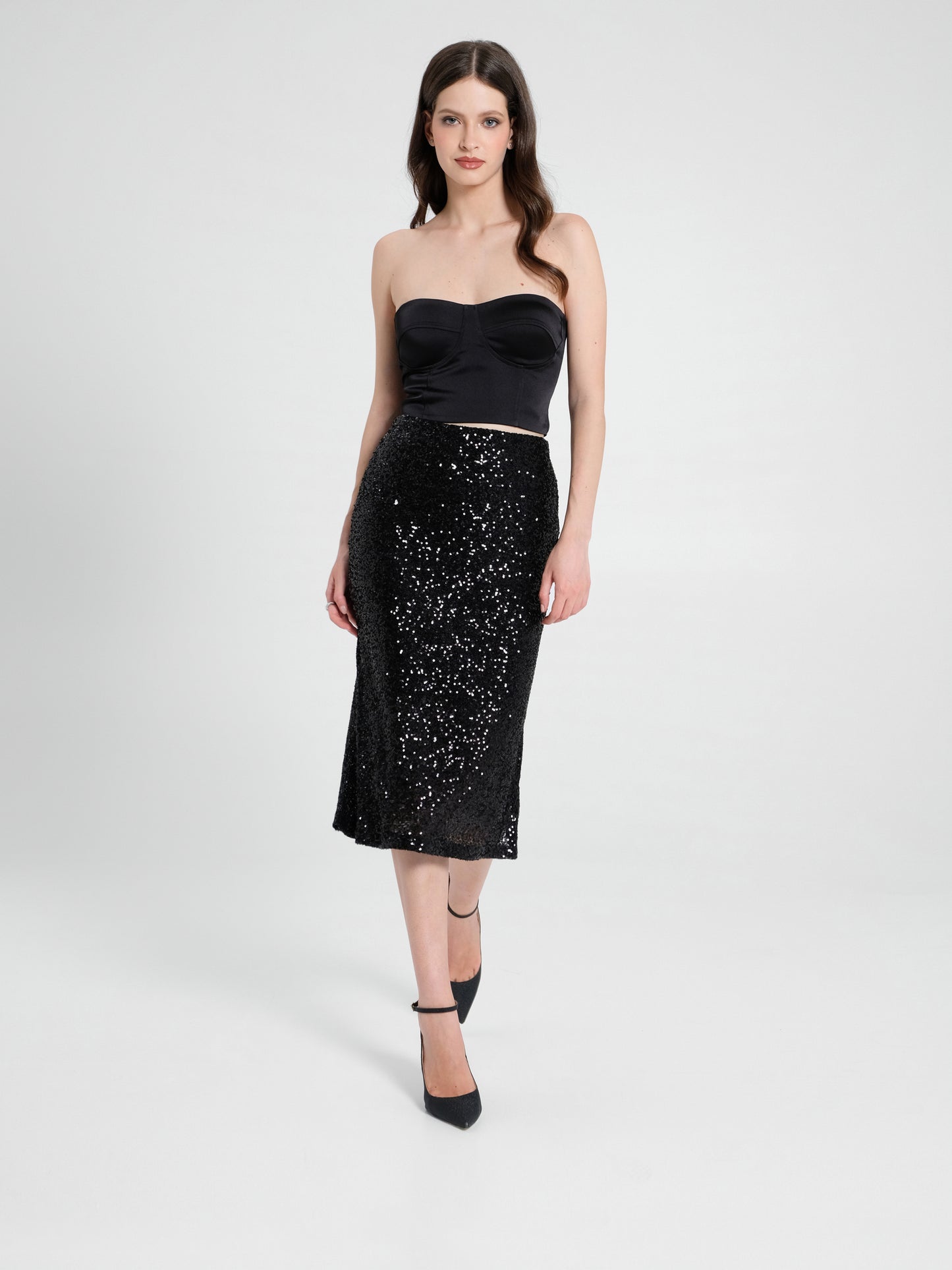 Midi Sequin Skirt