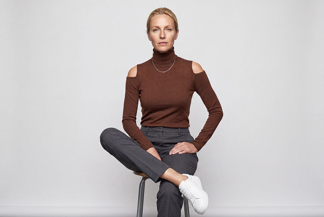 Cut-out mock-neck top