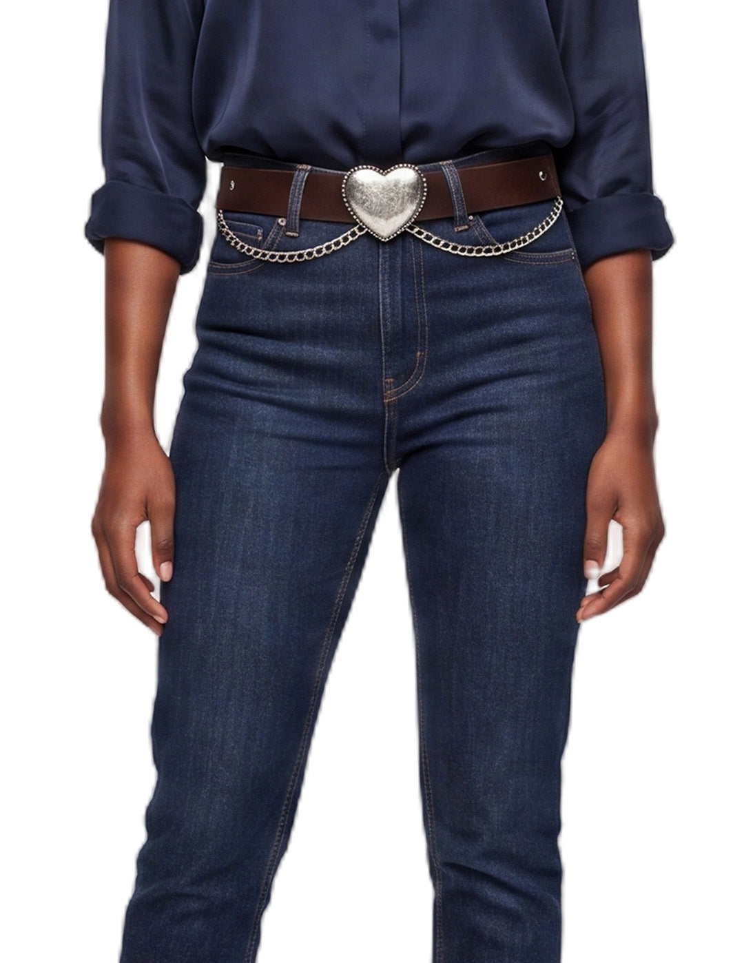 Leather belt buckle & Chain