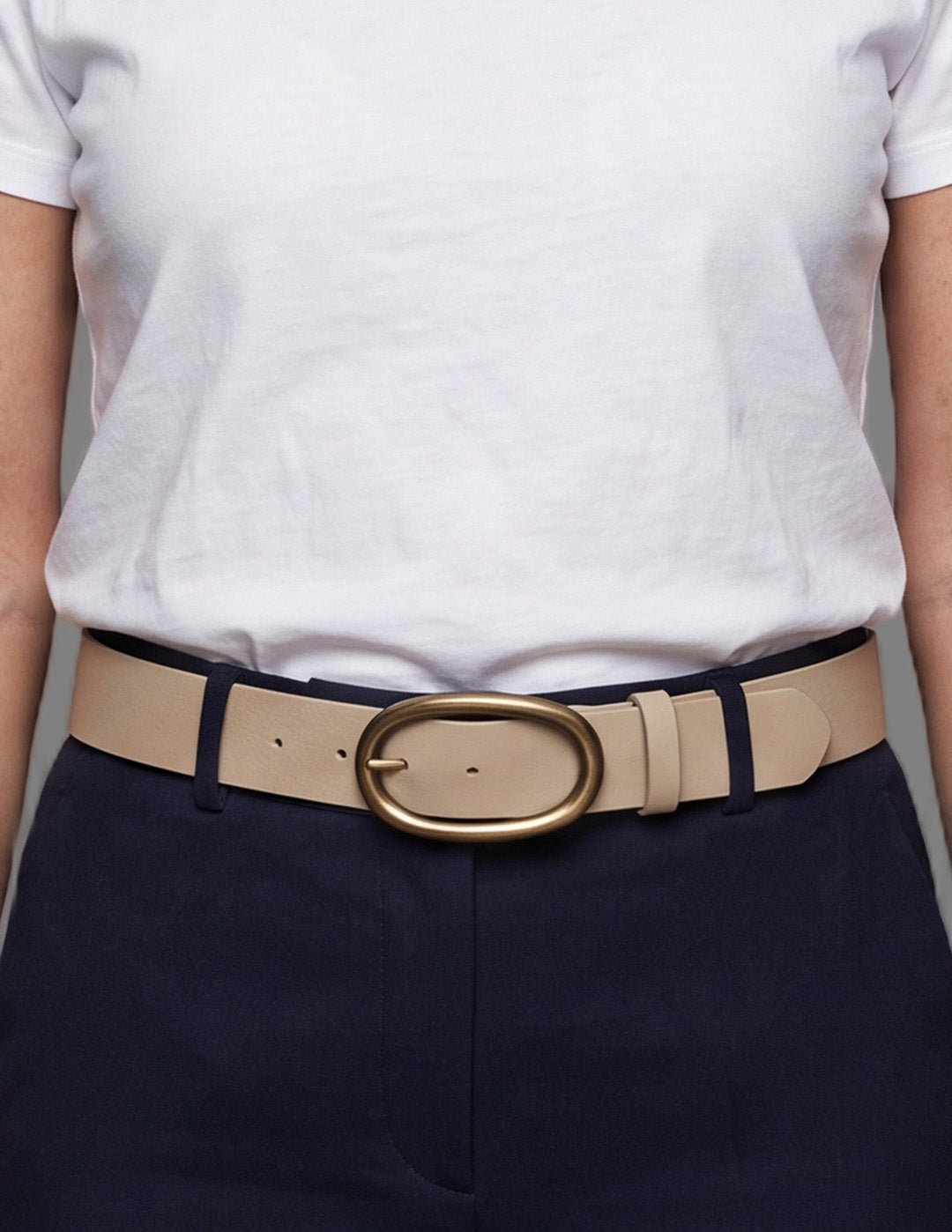 Latte Leather Belt