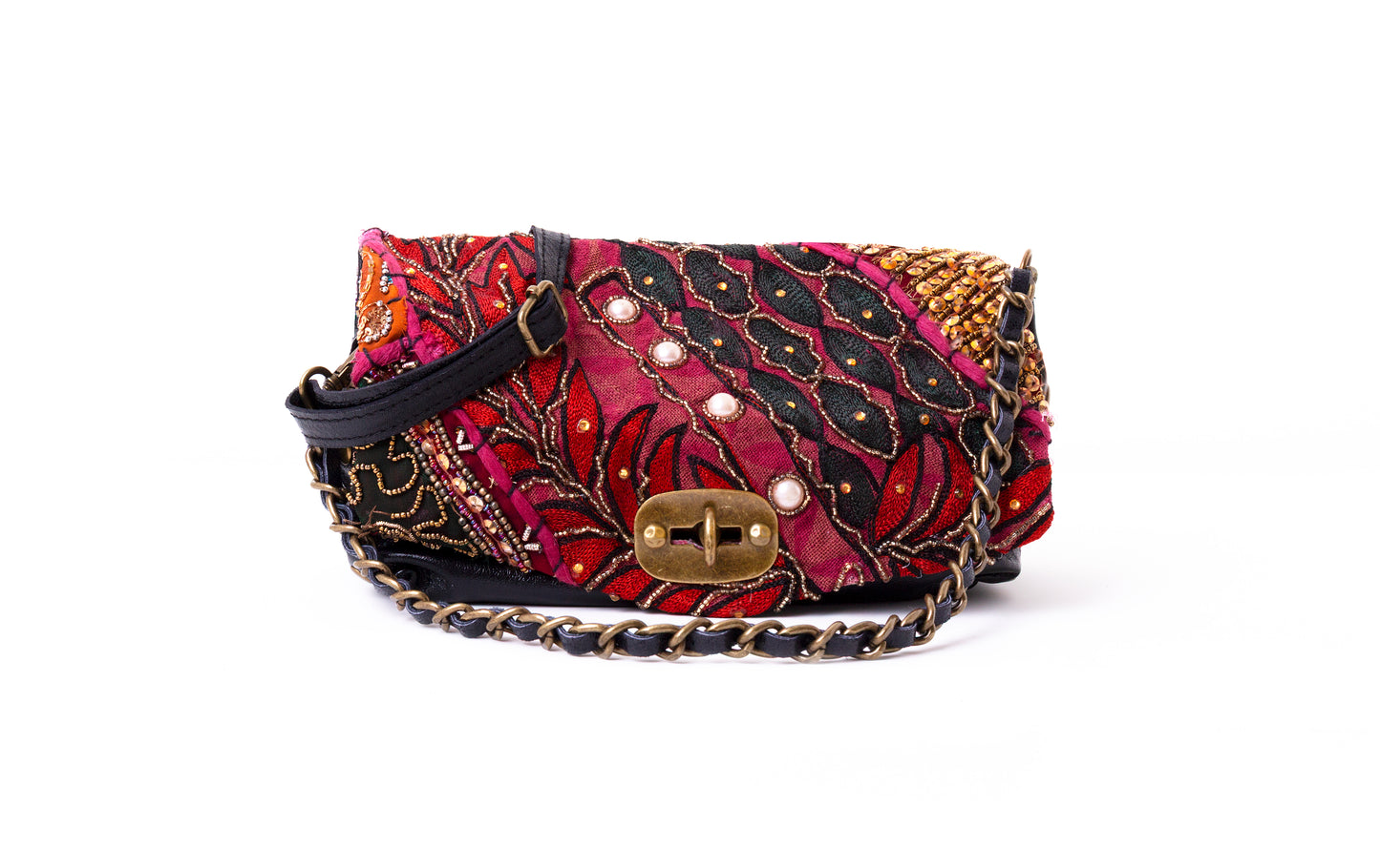 Stylish Red Leather Shoulder Bag