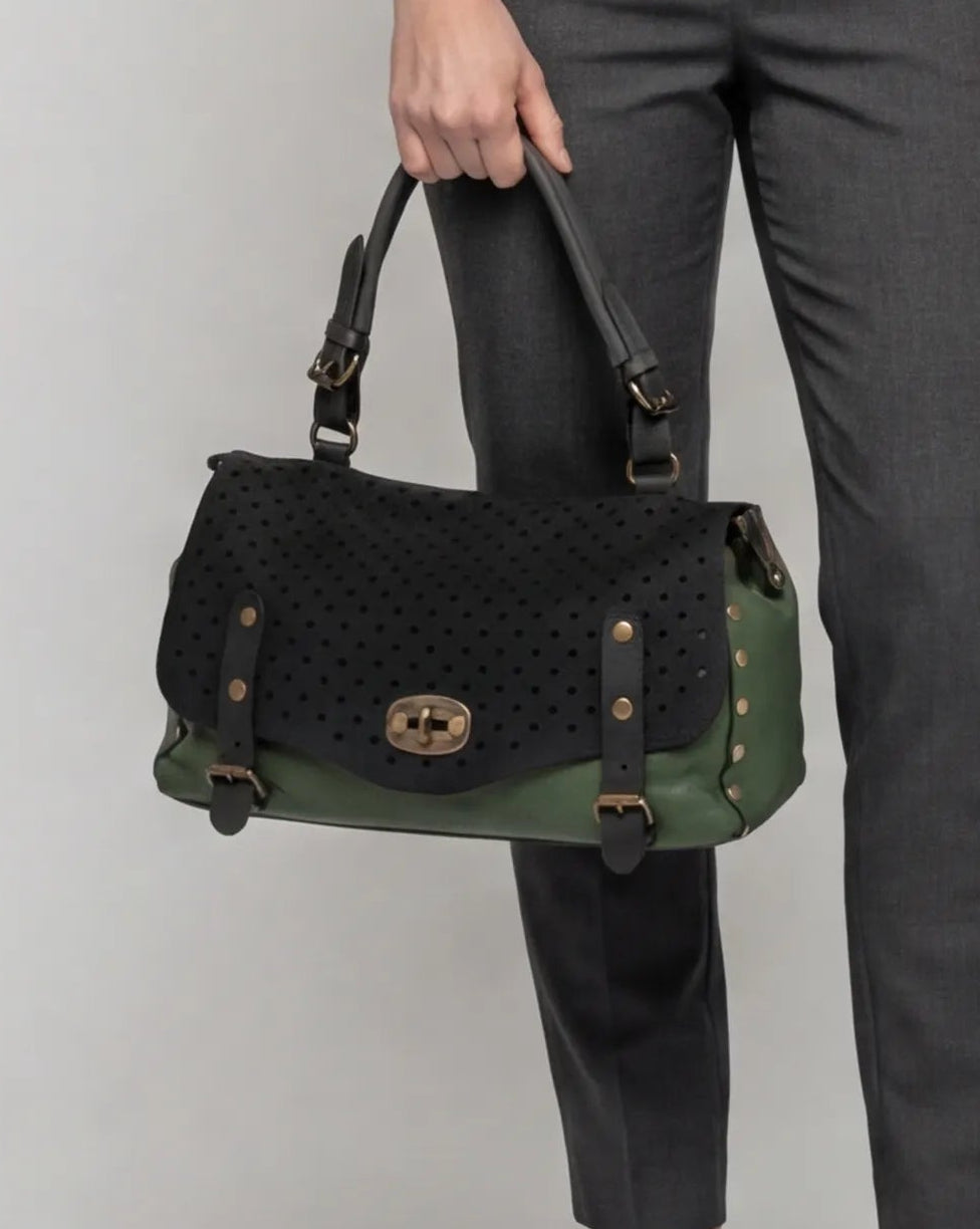 Green & Black Ladies Hand Bag